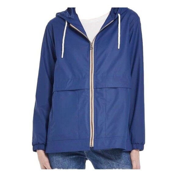 Weatherproof Vintage Women's Hooded Rain Slicker Jacket Blue Size XL - Picture 1 of 7